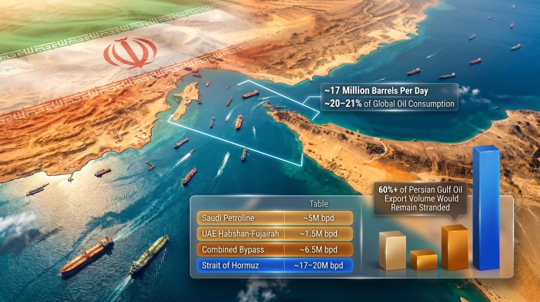 Iran closes Strait of Hormuz oil map