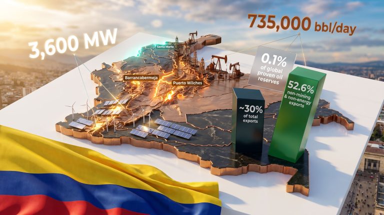 Colombia fossil fuel comeback energy map infographic