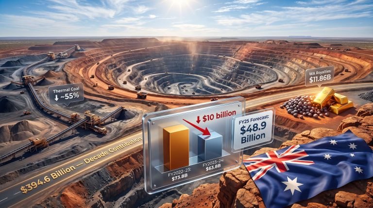 MCA mining tax and royalty payments declining chart