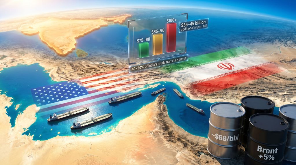 US-Iran tensions and India crude import costs map