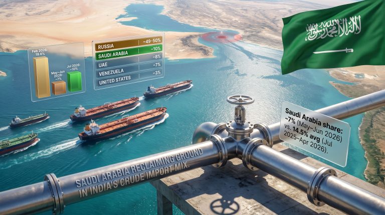 Saudi Arabia regaining share in India's crude imports infographic