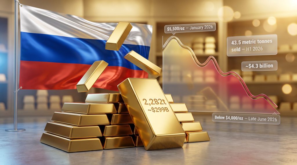 Russian central bank sells gold amid price drop