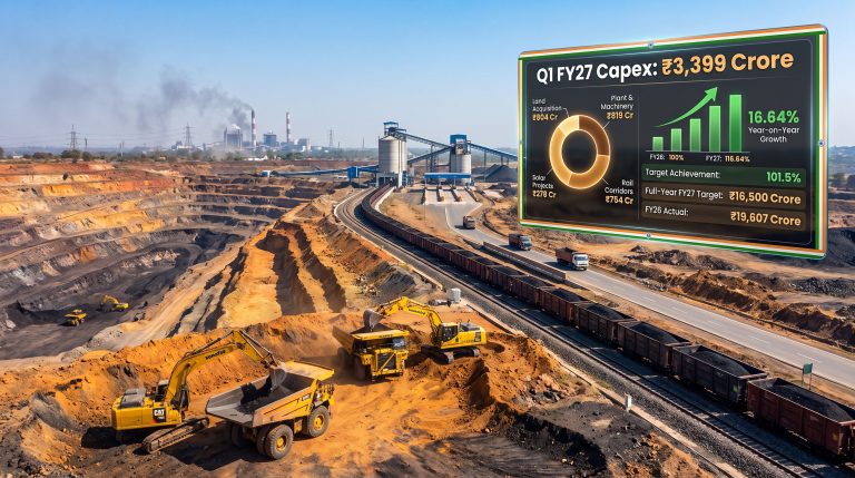 Coal India Q1 Capex Rises 17% to ₹3,399 Crore