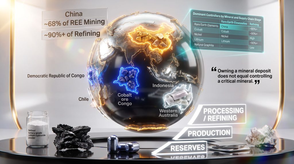 who controls critical minerals global supply map