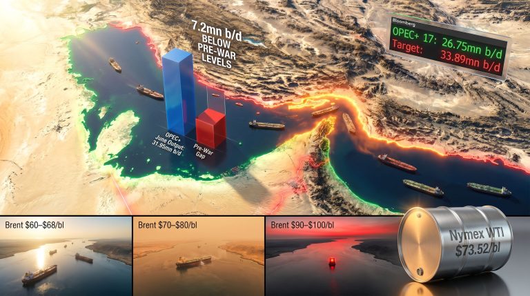 OPEC+ production rebound at risk from renewed war map graphic