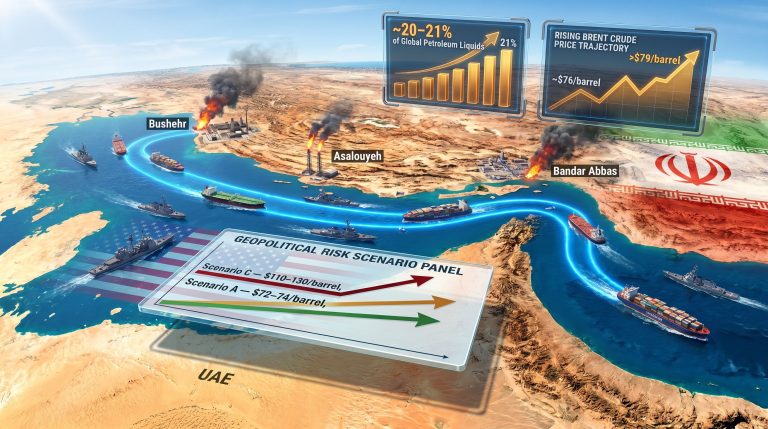 US Iran strikes Strait of Hormuz oil disruption map