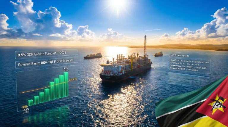 Mozambique LNG projects GDP growth offshore terminal