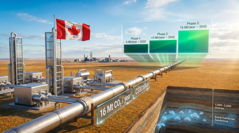 Canada oil sands Pathways CO2 project pipeline infographic
