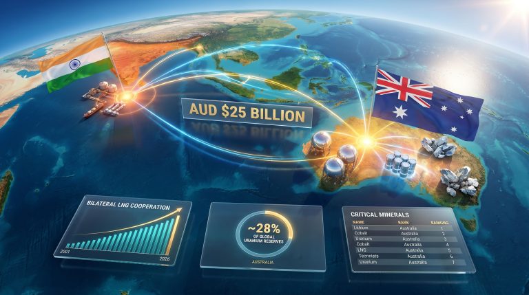 India Australia energy trade and LNG cooperation map