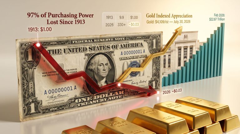 Federal Reserve Eroded 97% of Dollar Value Since 1913