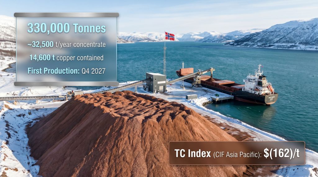 Hartree offtake Nussir copper concentrate shipment terminal