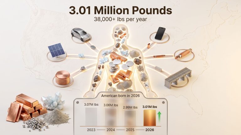 Mineral Baby infographic showing 3.01 million pounds
