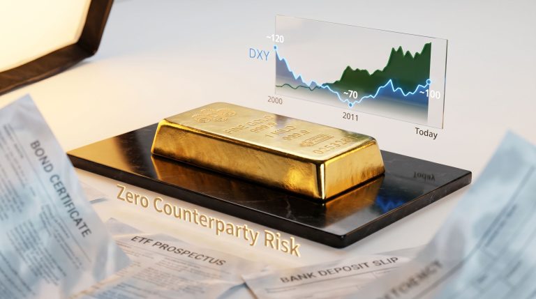Gold and counterparty risk comparison chart