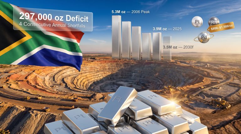South Africa platinum deficit mining outlook graphic