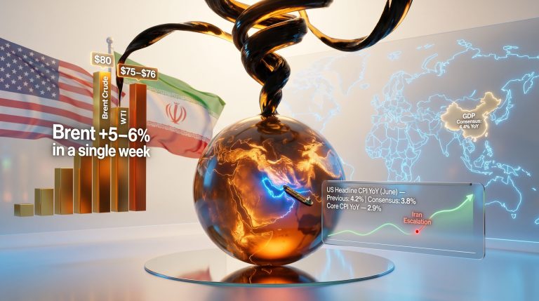 oil surges on Iran and US CPI eyed chart