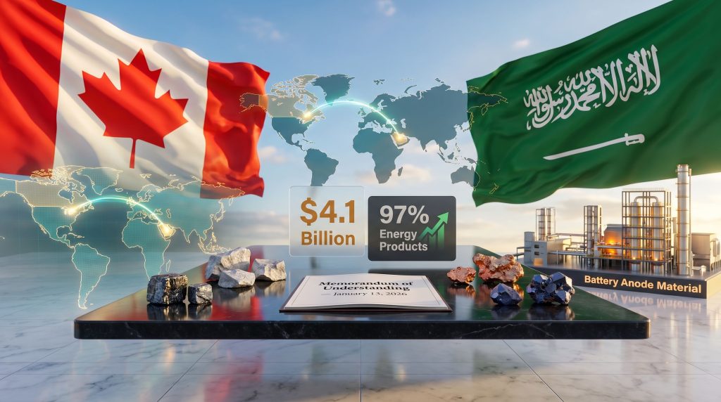 Canada-Saudi mining and energy ties growth illustration