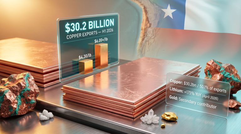 Chilean copper exports record despite production drop infographic
