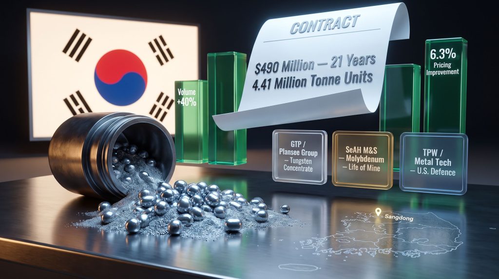 Almonty Sangdong mine offtake agreement infographic details
