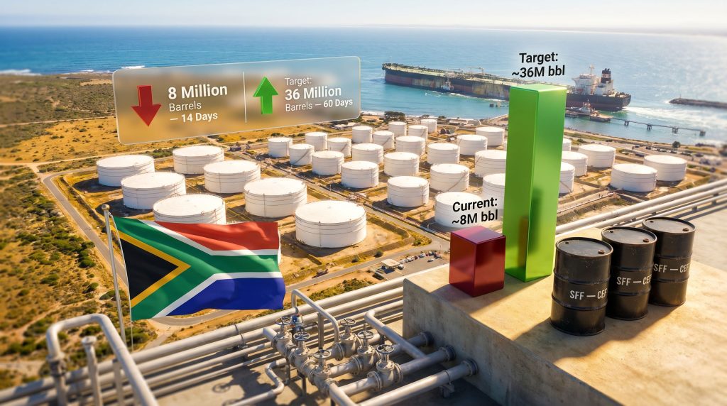 South Africa strategic oil reserves growth chart