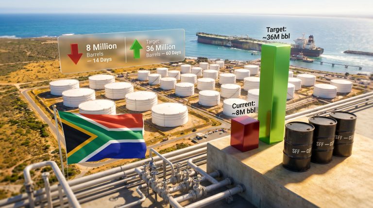 South Africa strategic oil reserves growth chart