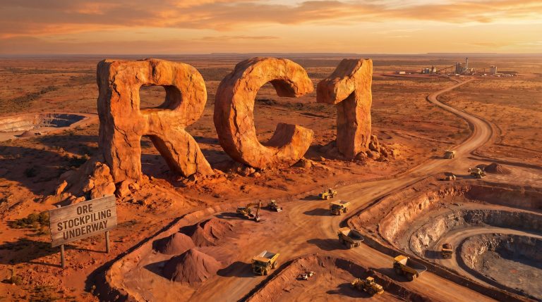 Redcastle Resources Ltd-RC1-RC1 giant rock letters at mine