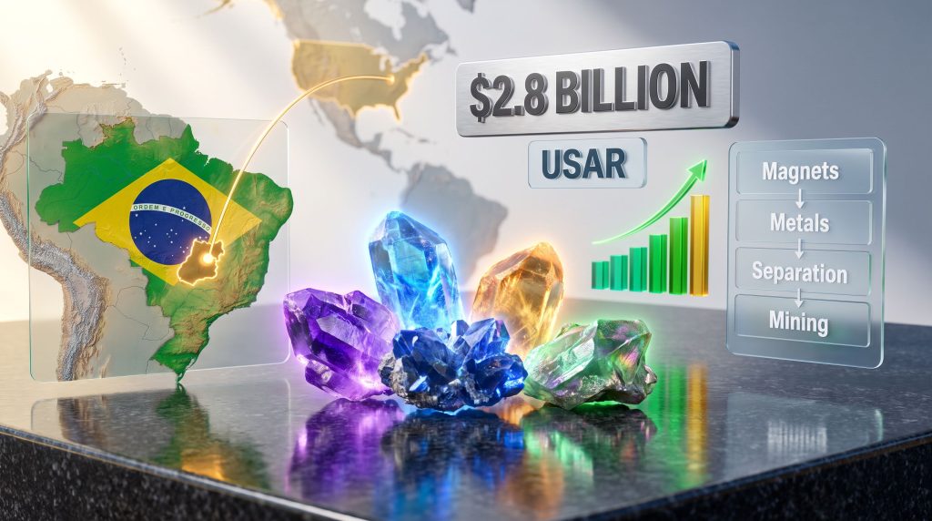 USA Rare Earth Serra Verde merger CEO graphic