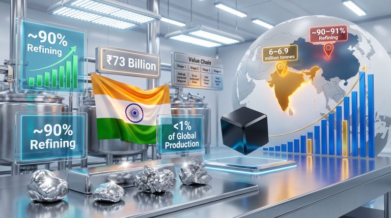 India rare earths challenge China processing dominance infographic