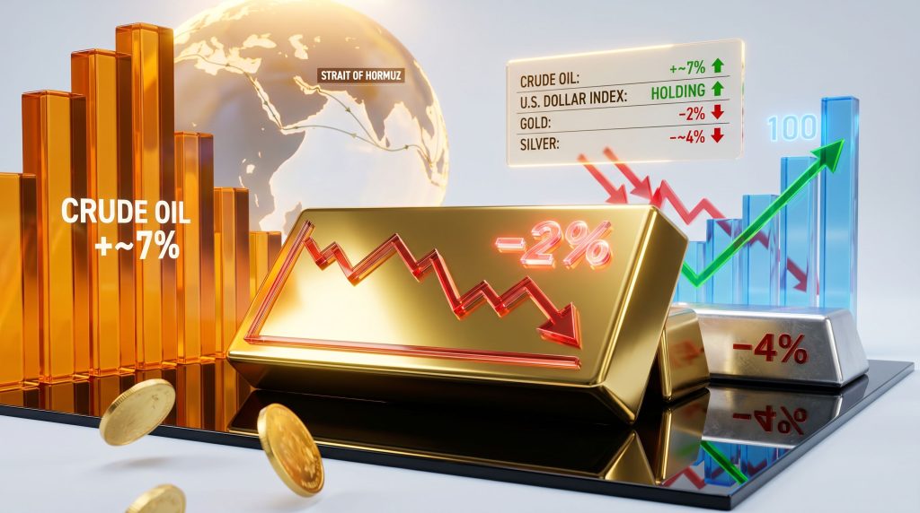 Gold fell on Iran strikes and oil surge