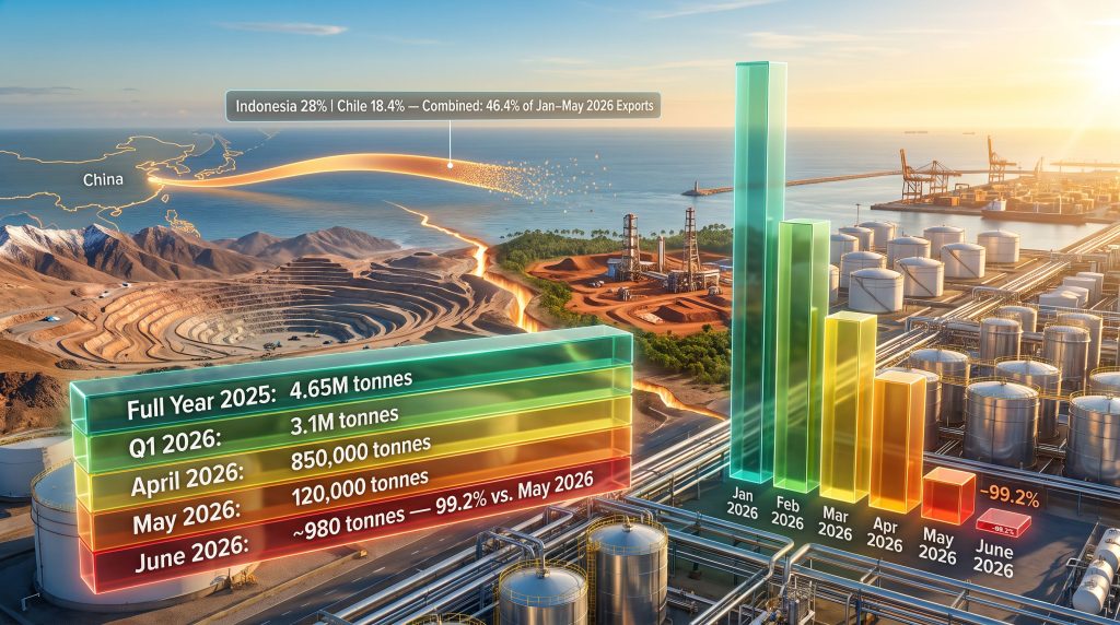 China sulphuric acid exports plunge 99% chart