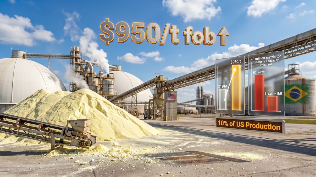 Mosaic phosphate output cuts in the US and Brazil