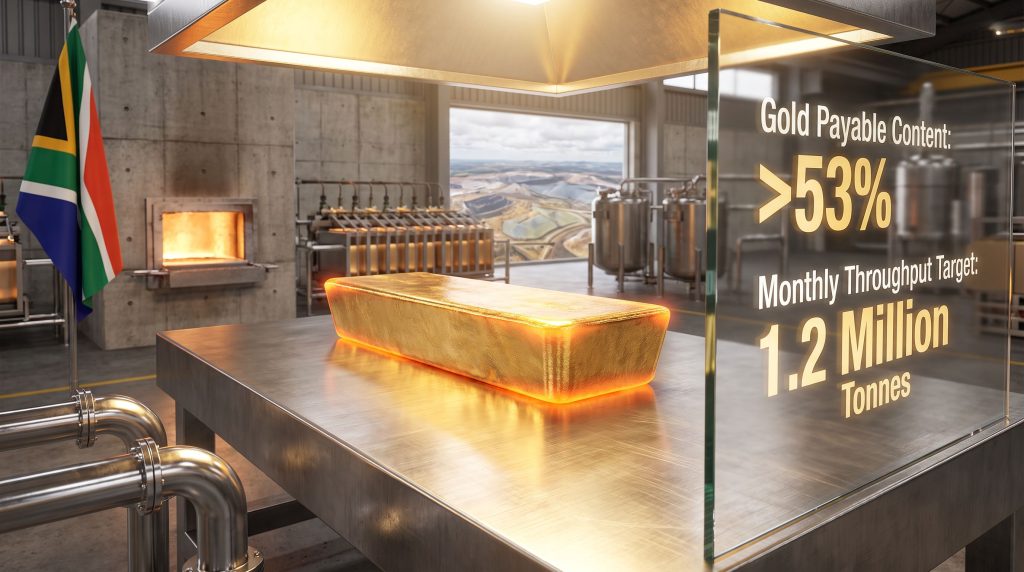 DRDGOLD Far West Gold Recoveries smelt house and elution circuit interior