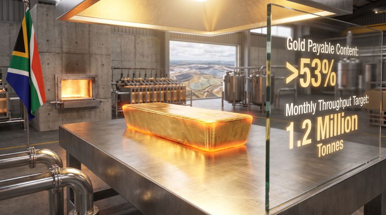 DRDGOLD Far West Gold Recoveries smelt house and elution circuit interior