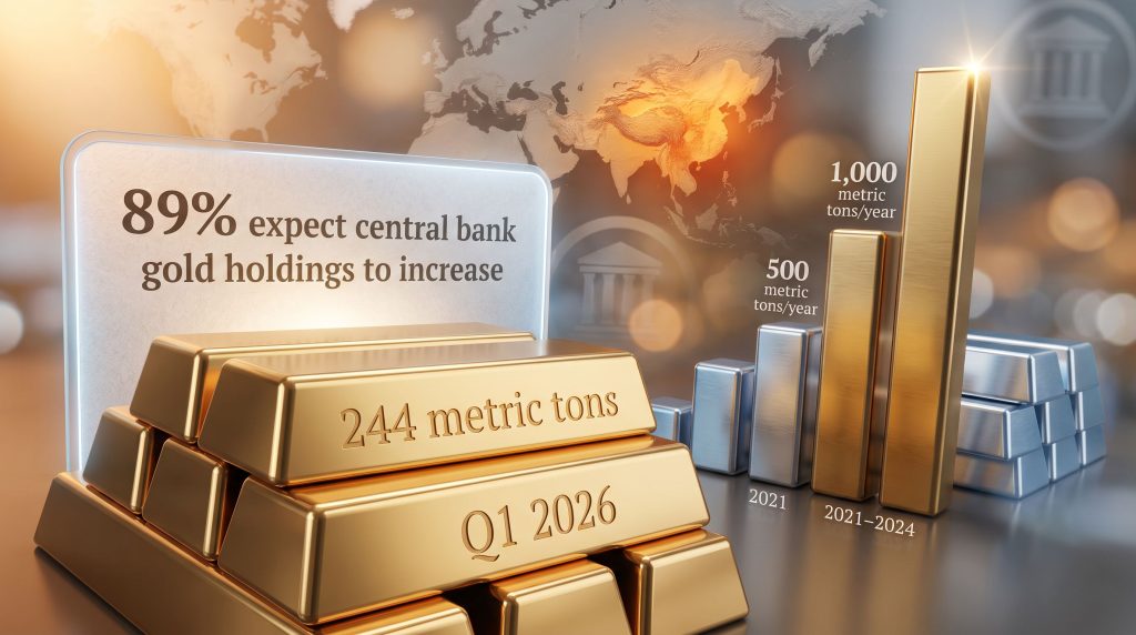 Gold price volatility and central bank demand infographic