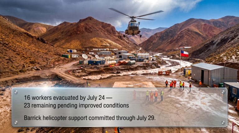Barrick Evacuates Chile Workers by Helicopter After Storm