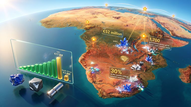 PanAfGeo+ and Africa mineral investment map infographic