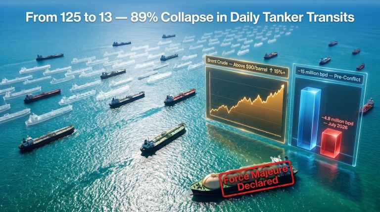 Hormuz tanker attacks slow Gulf oil exports infographic
