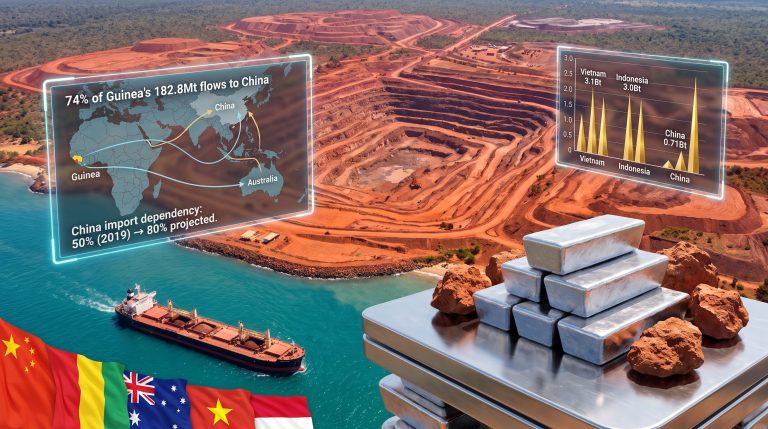 Asia bauxite supply chain mining trade map