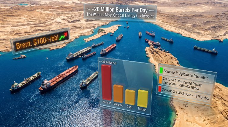 Strait of Hormuz oil supply disruption infographic