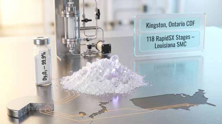 Ucore dysprosium oxide qualification samples display and processing