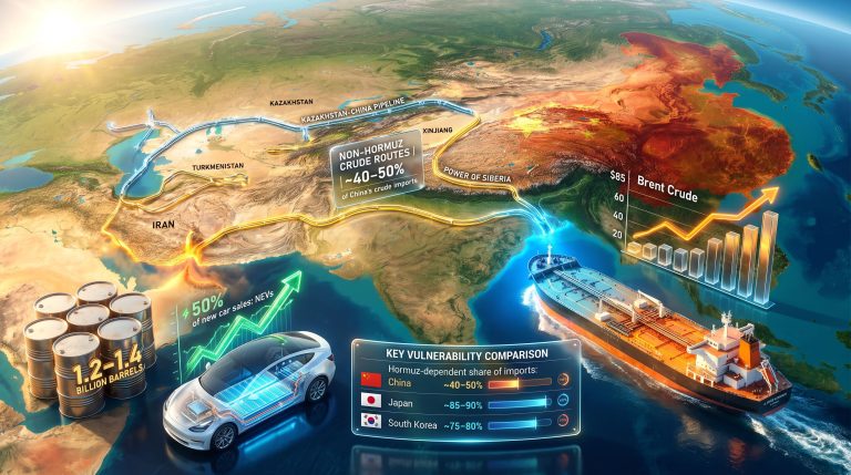 China shielding itself from Hormuz oil shock map