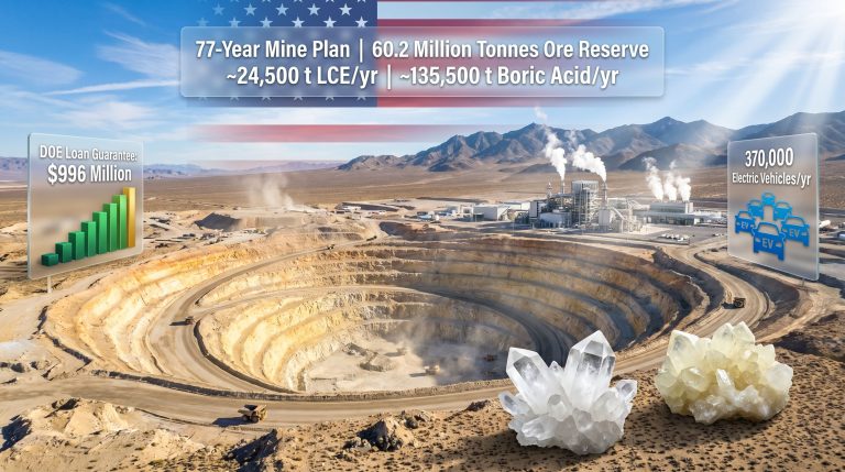 Ioneer Rhyolite Ridge lithium-boron project mine infographic