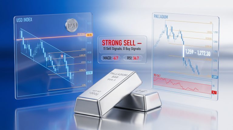 USD and palladium technical analysis charts