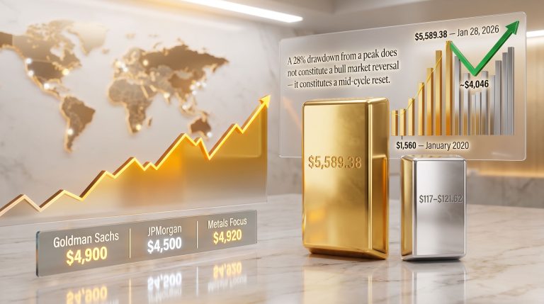 gold and silver market correction bull market over chart uptrend