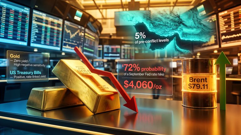 gold falls as oil spike and Strait of Hormuz closure raise Fed rate hike bets infographic
