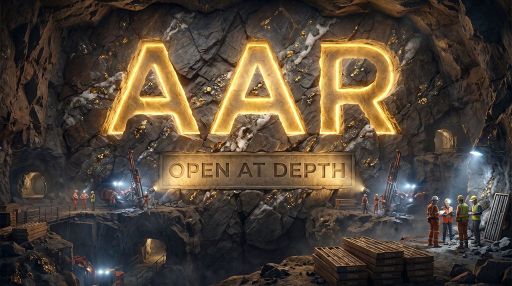 Astral Resources NL-AAR-AAR glowing inside underground mining tunnel