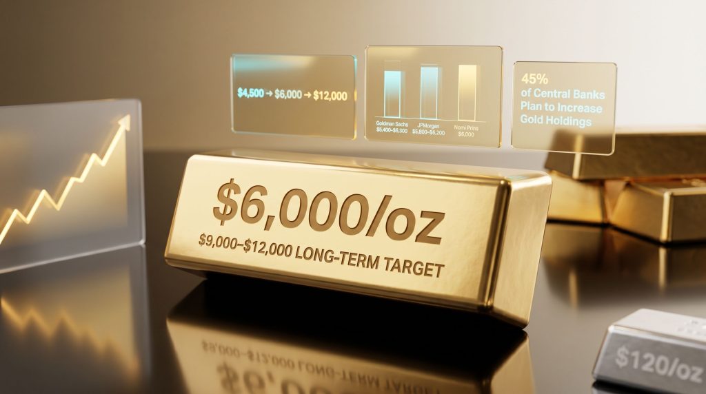 Nomi Prins gold to 6000 prediction graphic