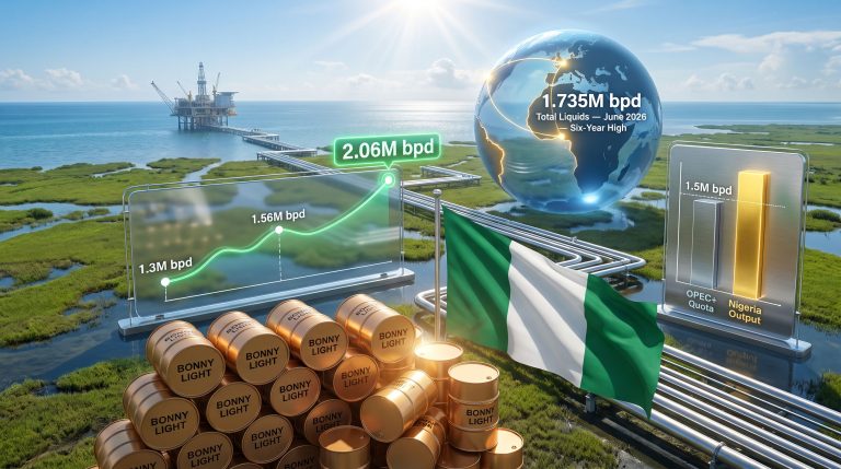 Nigeria oil output six-year high infographic