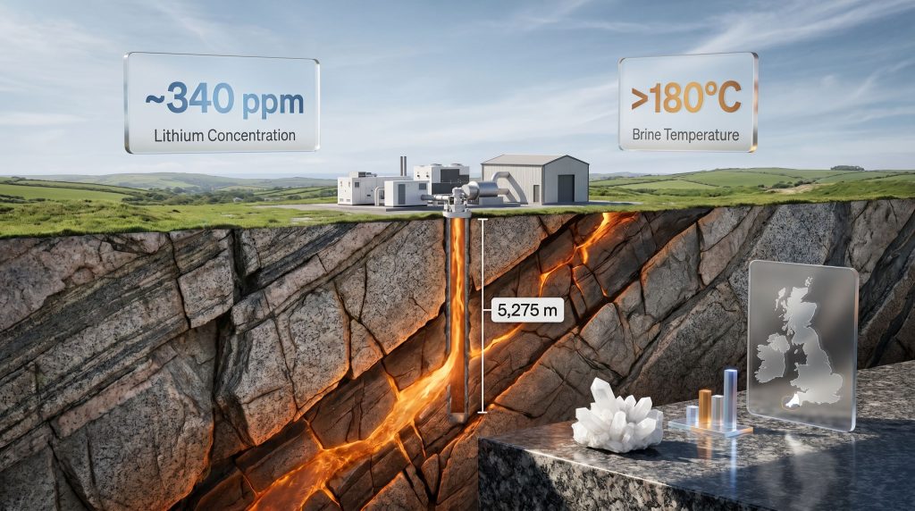 United Downs lithium discovery in Cornwall schematic