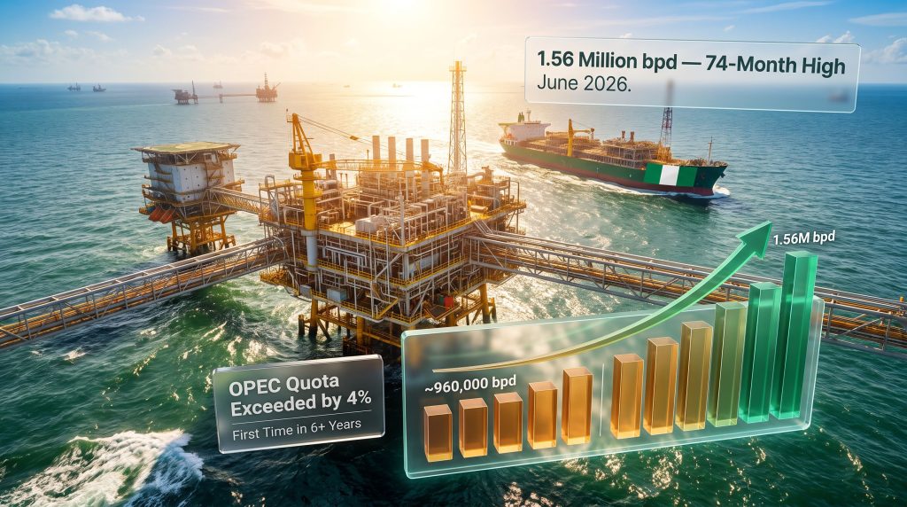 Nigeria oil output six-year high offshore platform surge