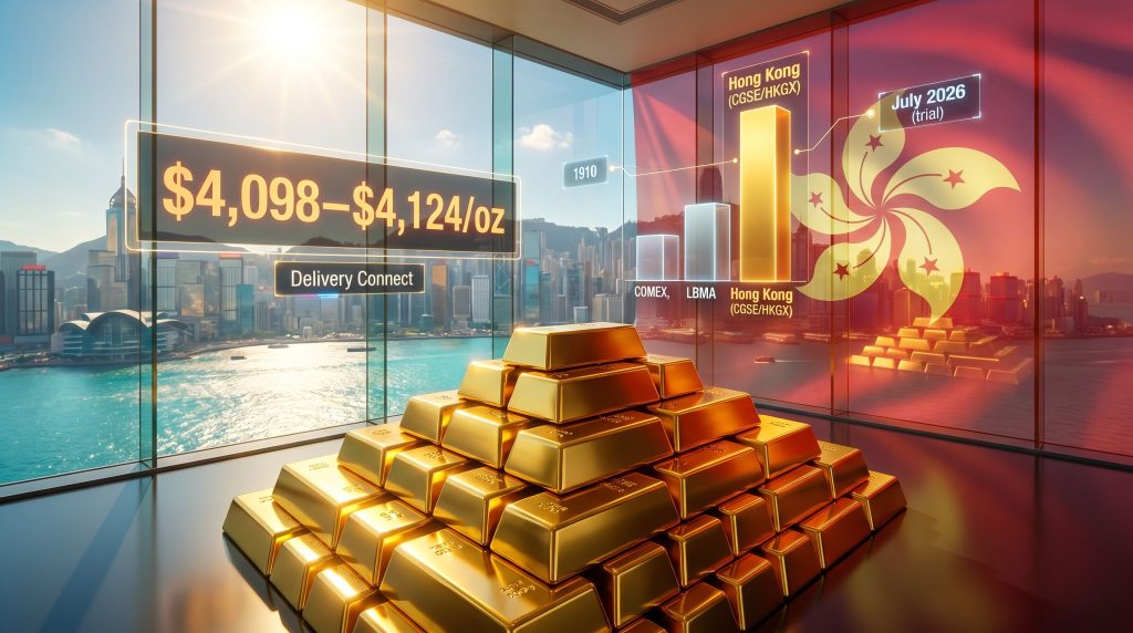 Hong Kong Metals Exchange physical gold trading infographic